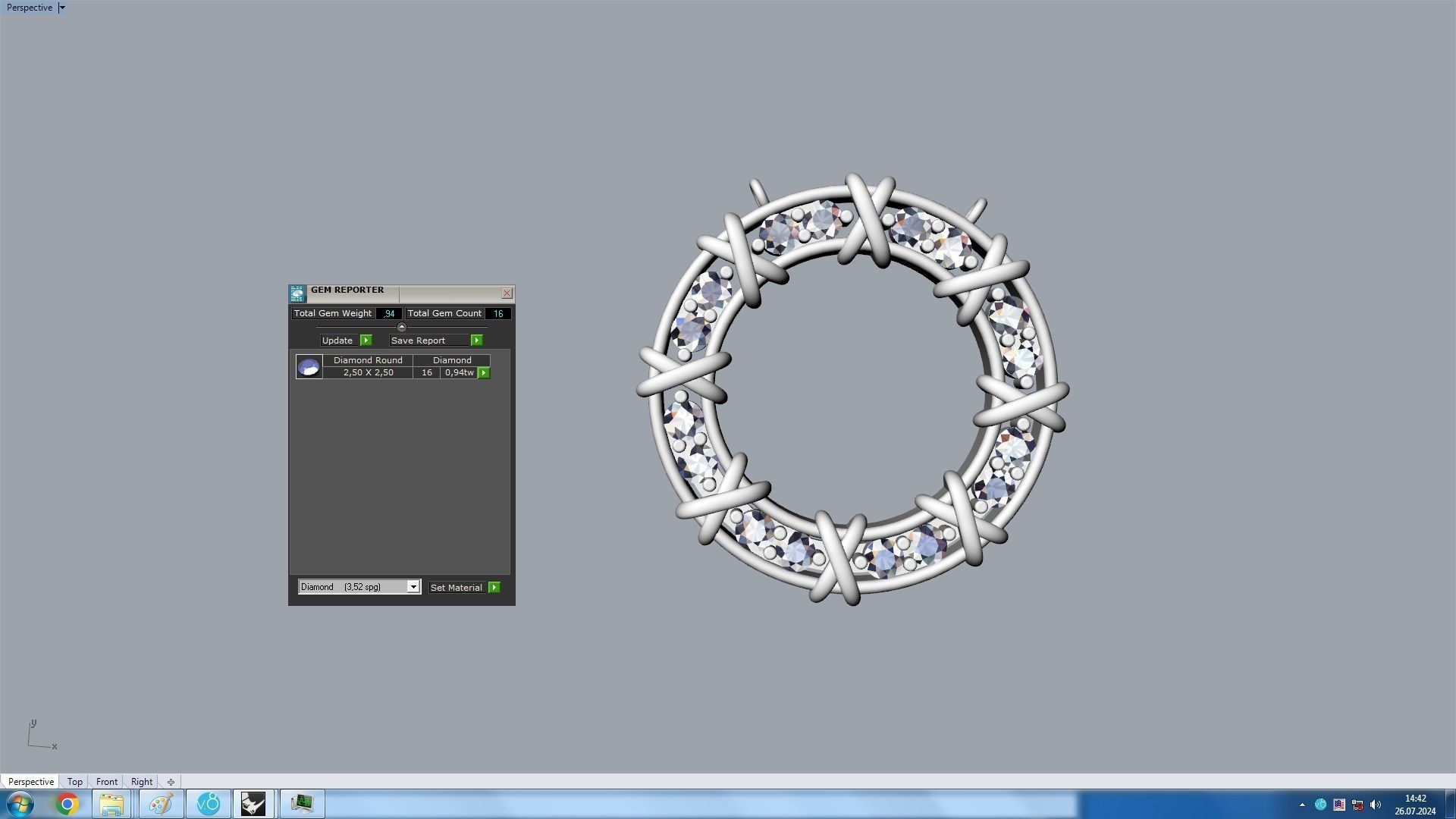 Circle Pendant With Diamonds 3D print model_12