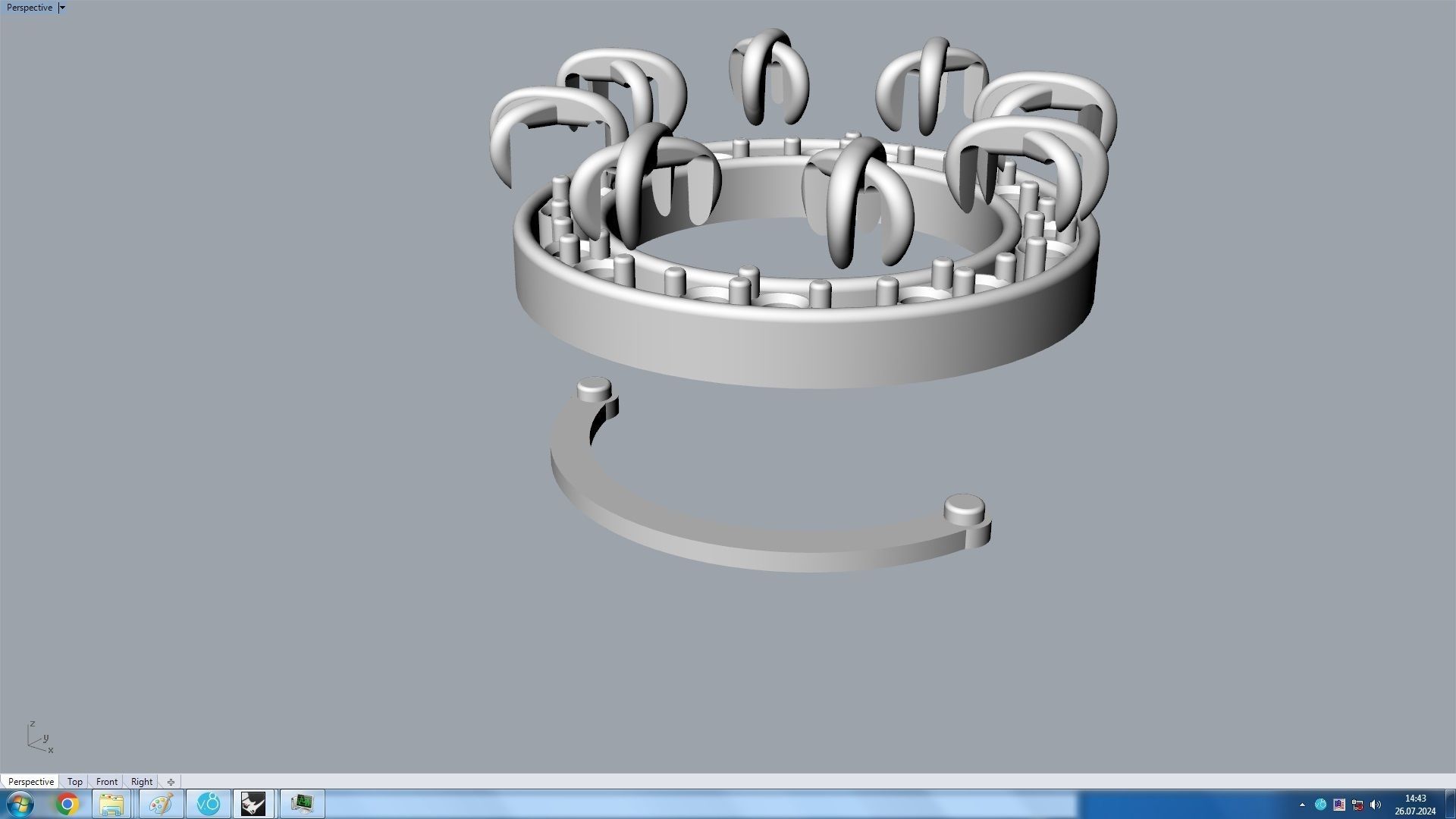 Circle Pendant With Diamonds 3D print model_9