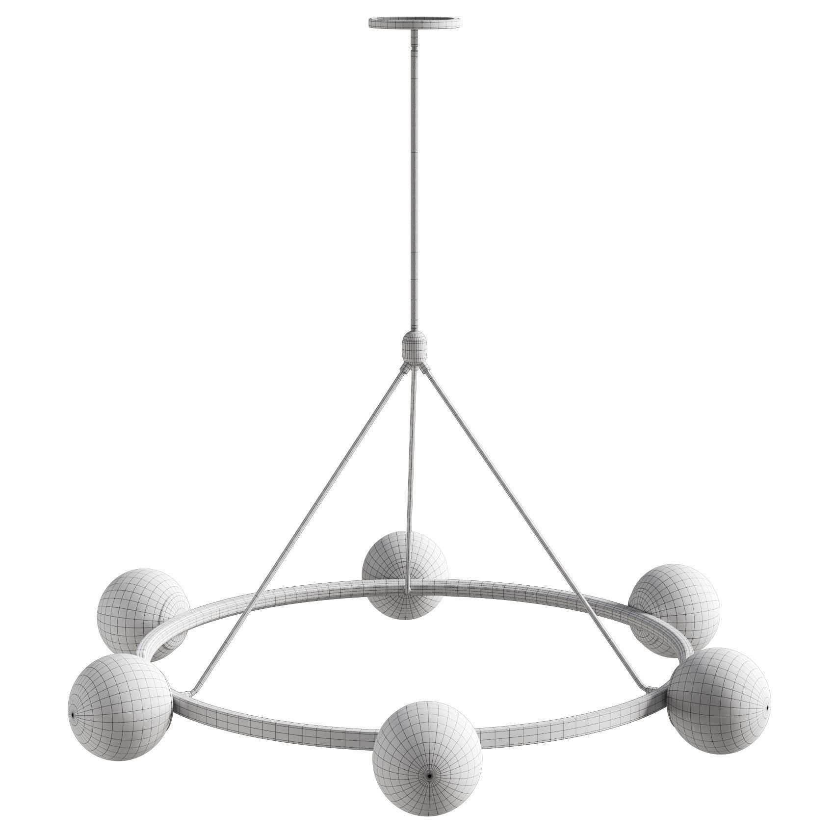 Hayes Round Light Chandelier 3D model_4