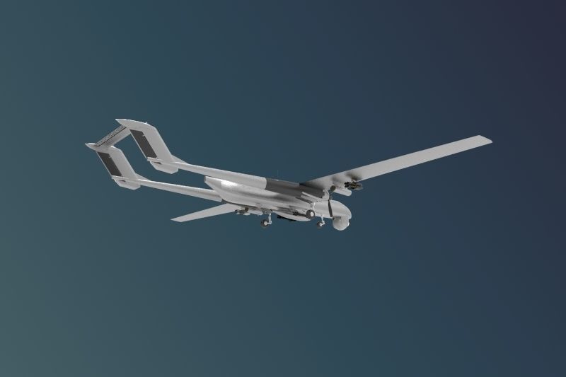 ANKA 2 UAV Low-poly 3D model_3