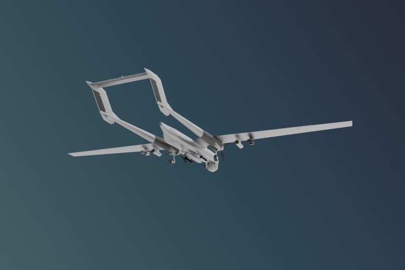 ANKA 2 UAV Low-poly 3D model_4