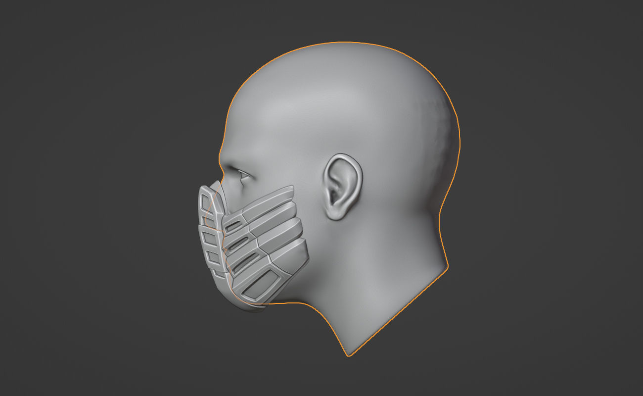Scorpion mask  from MK1 -  Scorp-95 3D print model_2