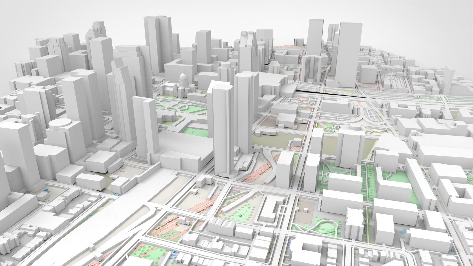 Cityscape Montreal Quebec Canada 3D print model 3D print model_5