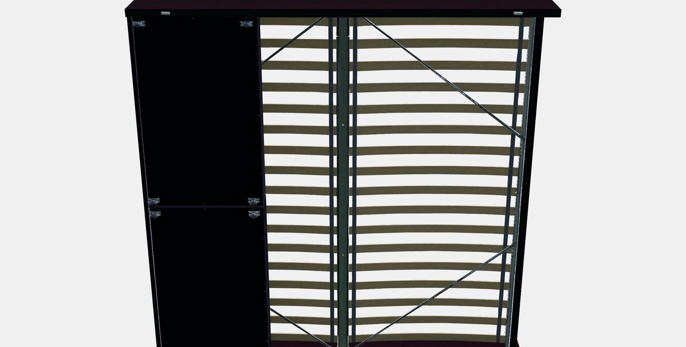 MALM Bed frame high w 2 storage boxes 4 Low-poly 3D model_6