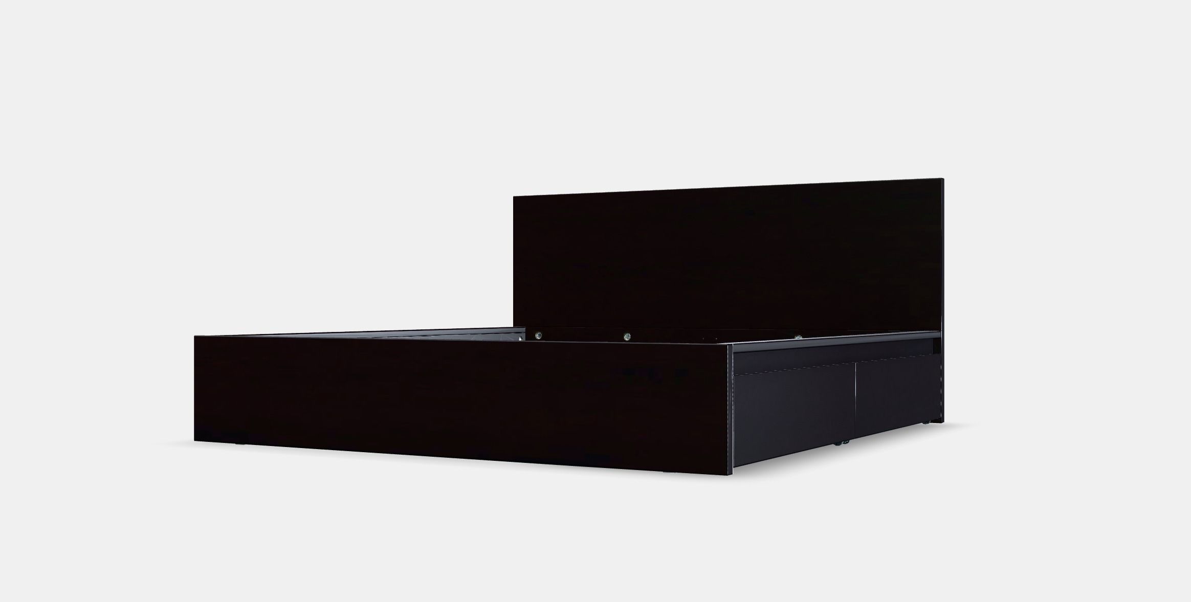 MALM Bed frame high w 2 storage boxes 4 Low-poly 3D model_13