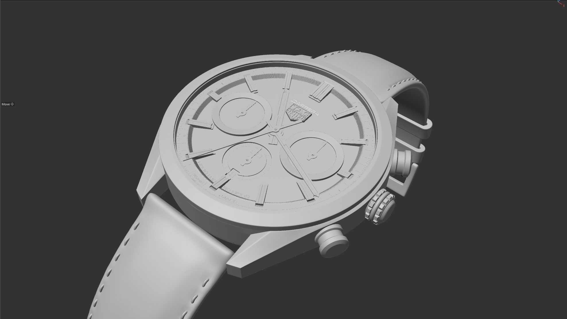 TAG Carrera Watch Highly Detailed 3D Model 3D model_3