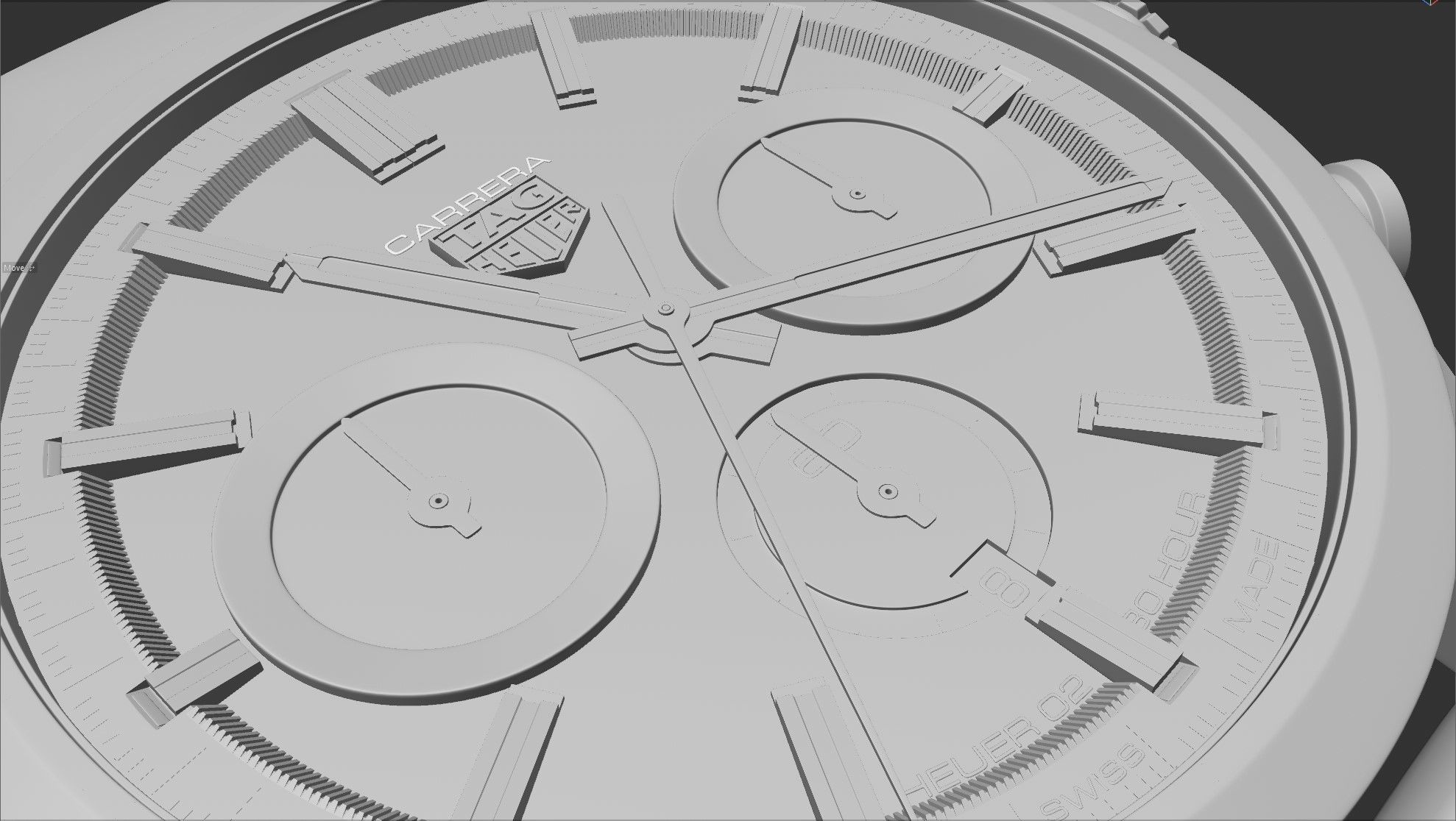 TAG Carrera Watch Highly Detailed 3D Model 3D model_2