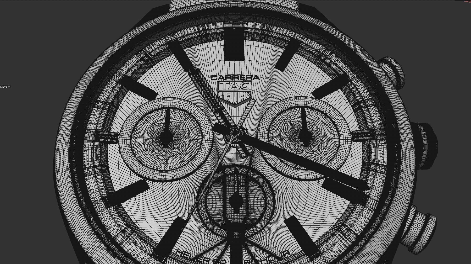 TAG Carrera Watch Highly Detailed 3D Model 3D model_5