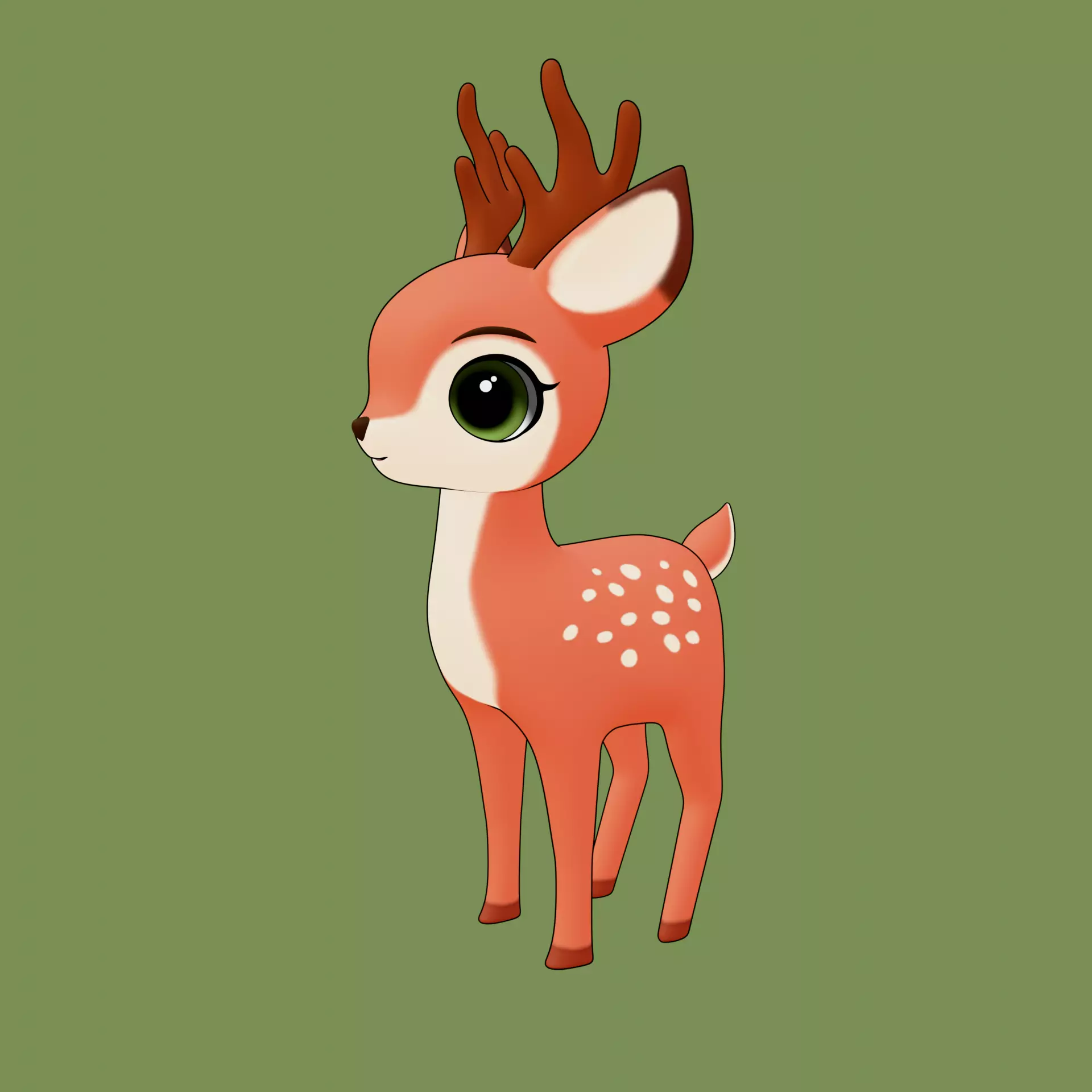 Anime Deer 3D model