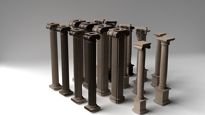 Classical Columns Low-poly 3D model