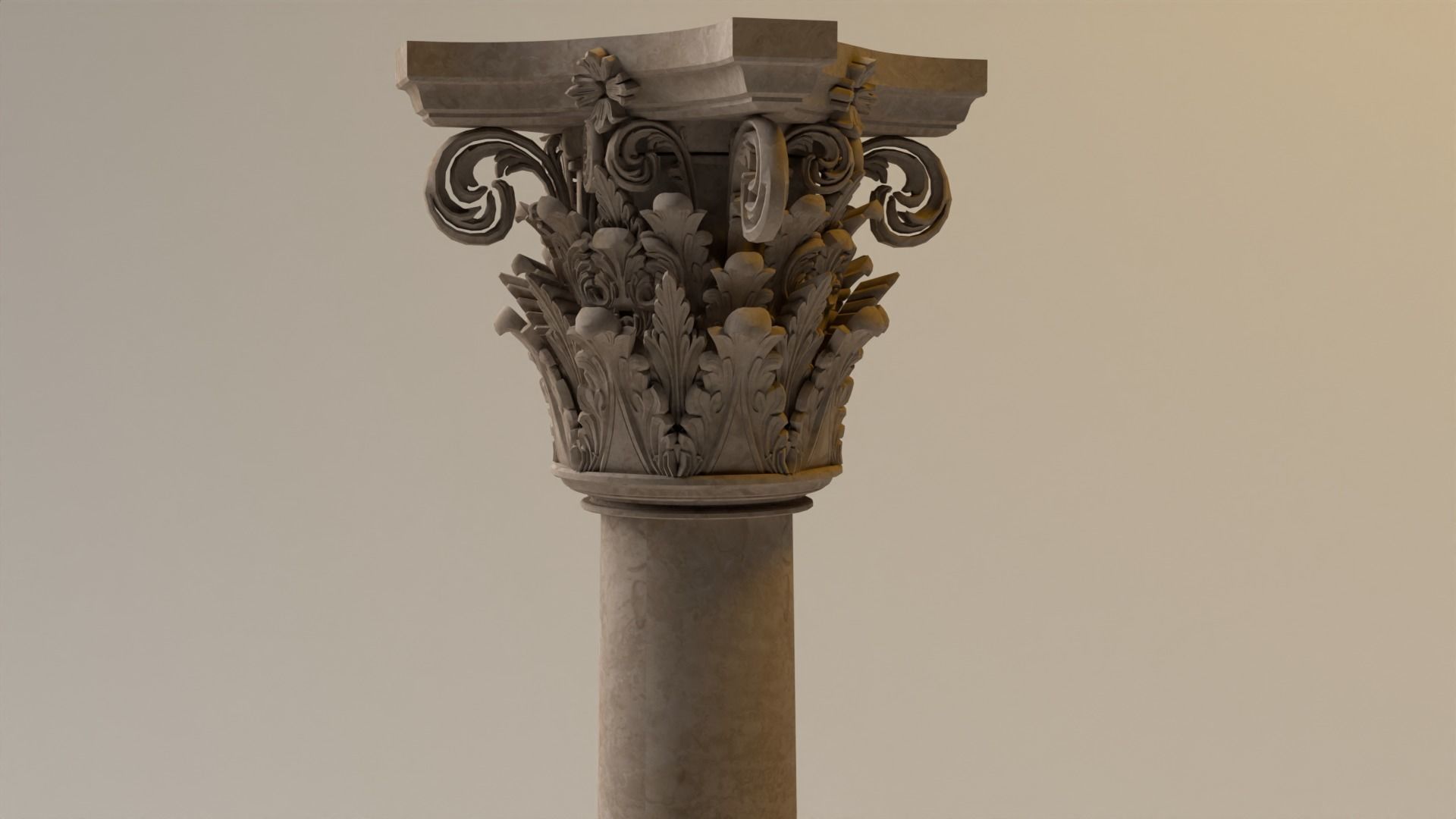 Classical Columns Low-poly 3D model_1