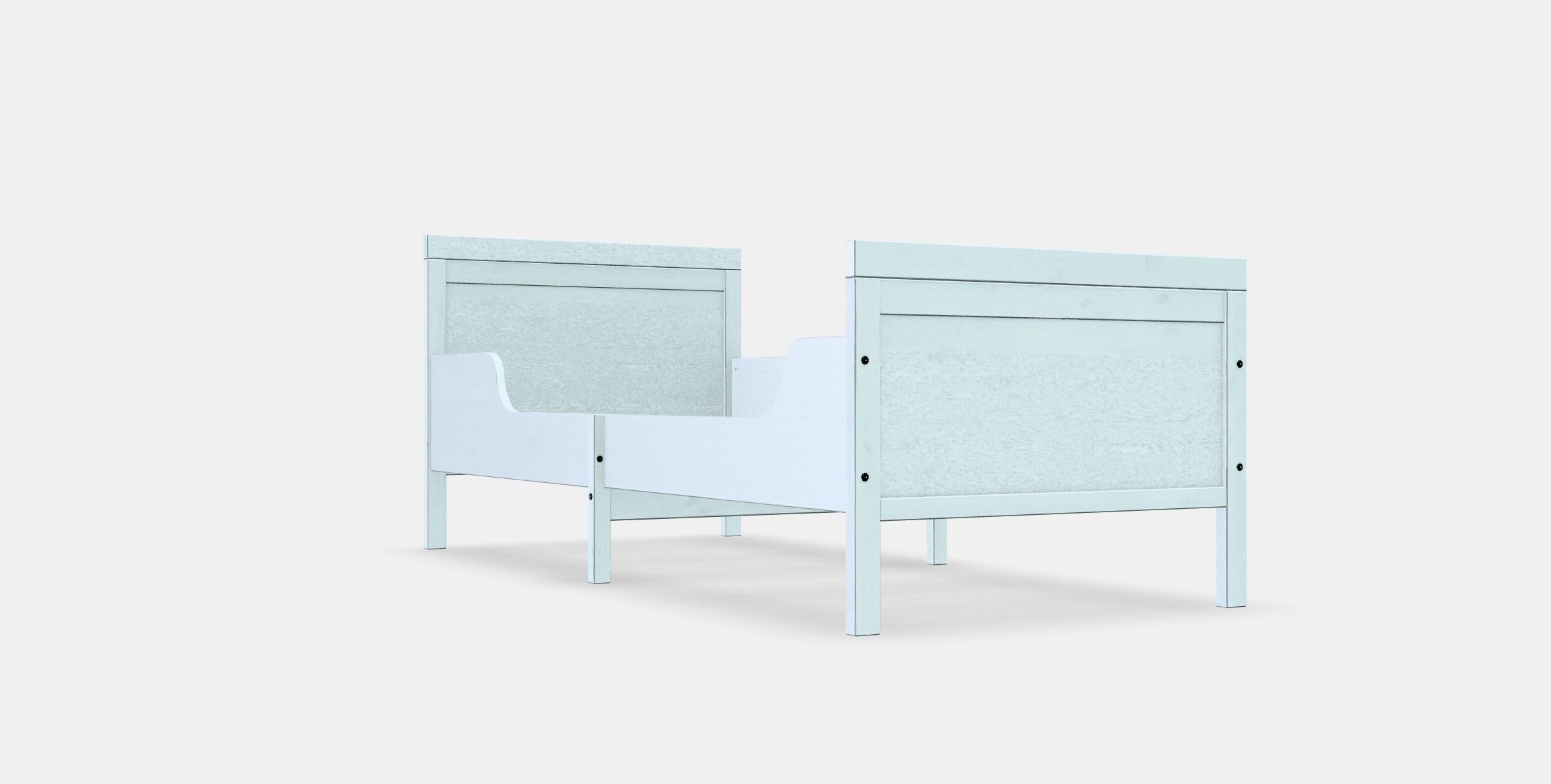 SUNDVIK Ext bed frame with slatted bed base Low-poly 3D model_9