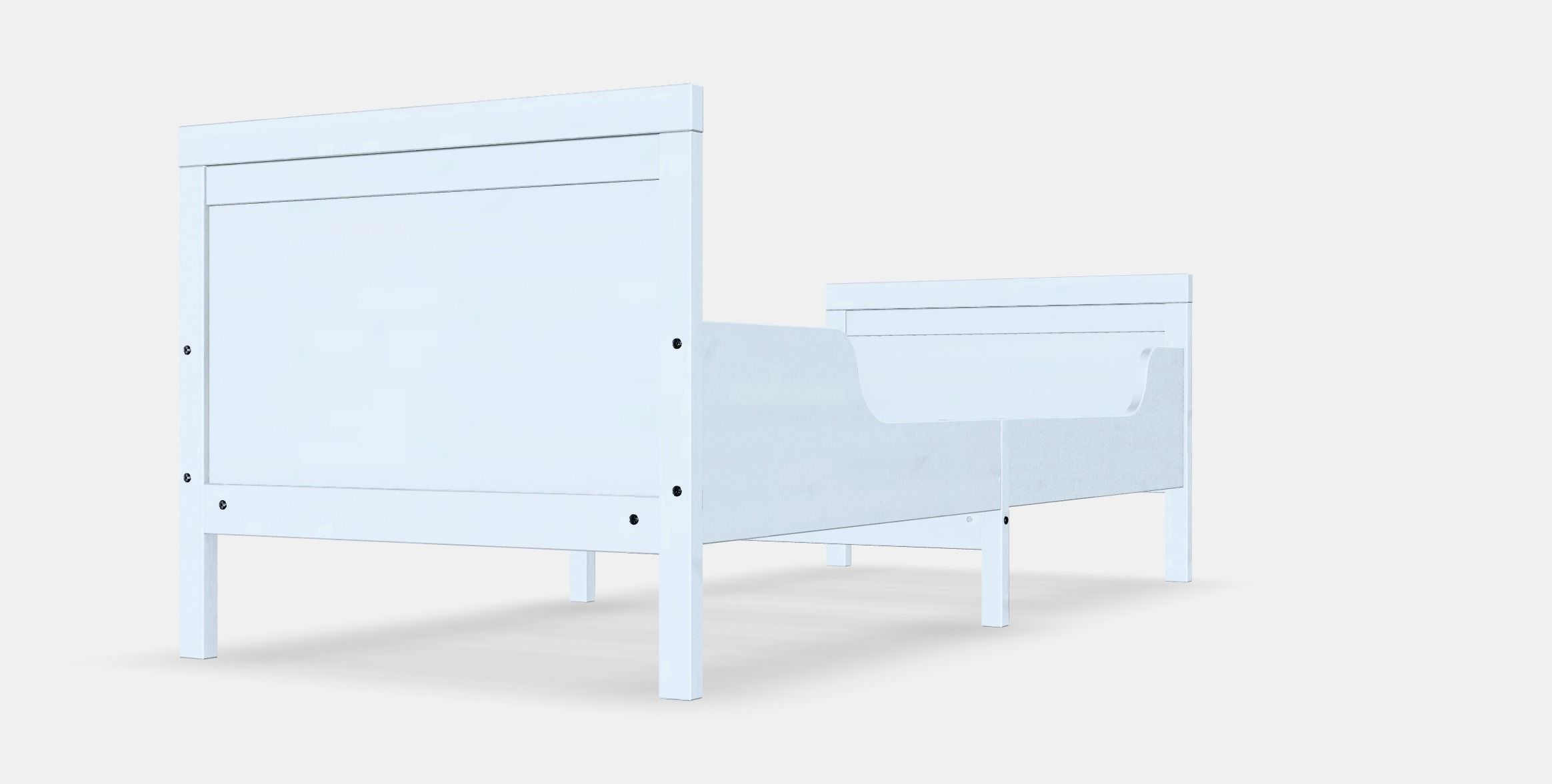 SUNDVIK Ext bed frame with slatted bed base Low-poly 3D model_6