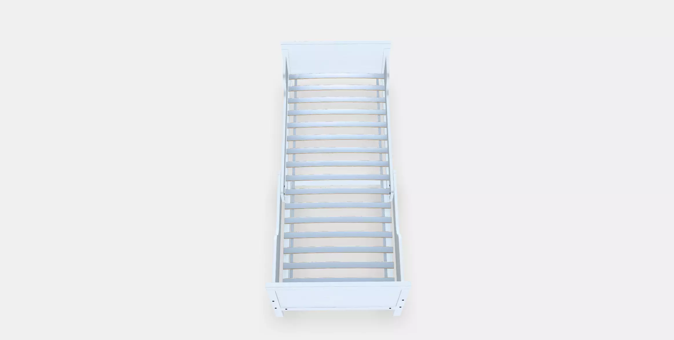 SUNDVIK Ext bed frame with slatted bed base Low-poly 3D model_0