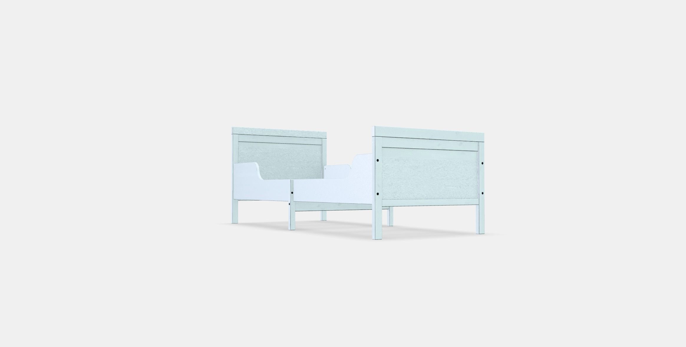 SUNDVIK Ext bed frame with slatted bed base Low-poly 3D model_3