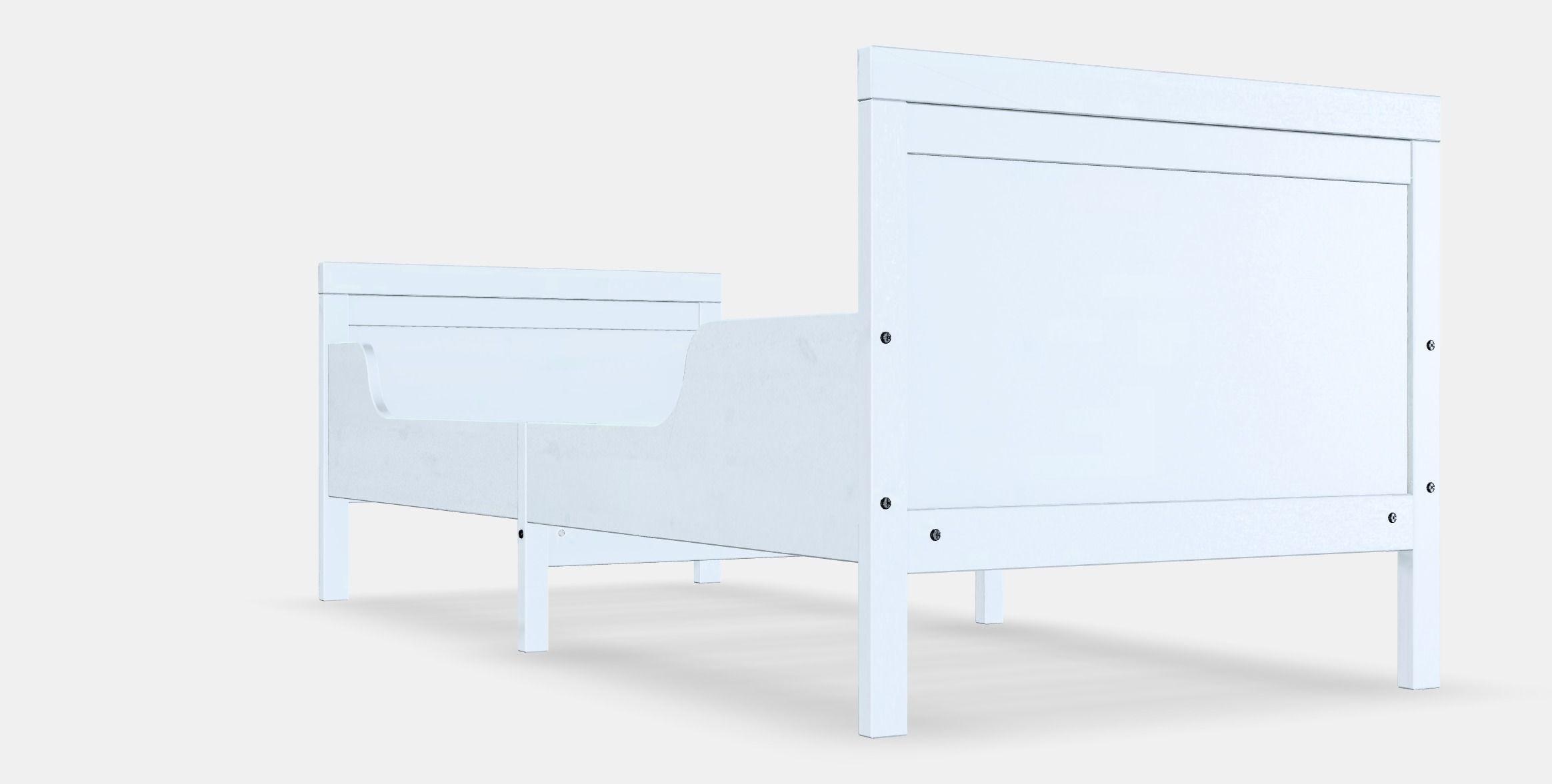 SUNDVIK Ext bed frame with slatted bed base Low-poly 3D model_2