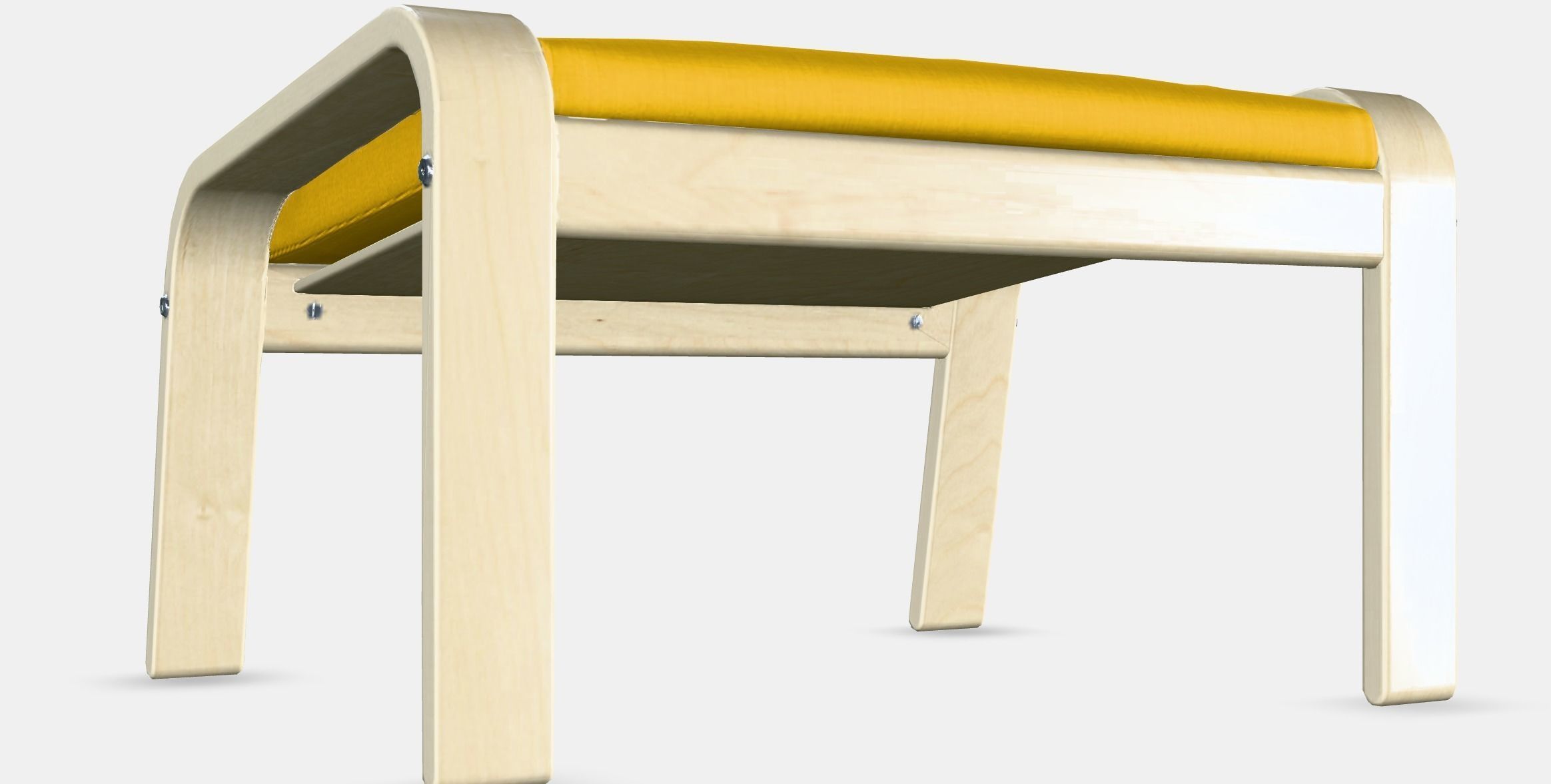 POANG Footstool 6 Low-poly 3D model_2