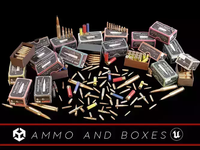Ammo and Ammo Boxes Pack 3D Model Collection
