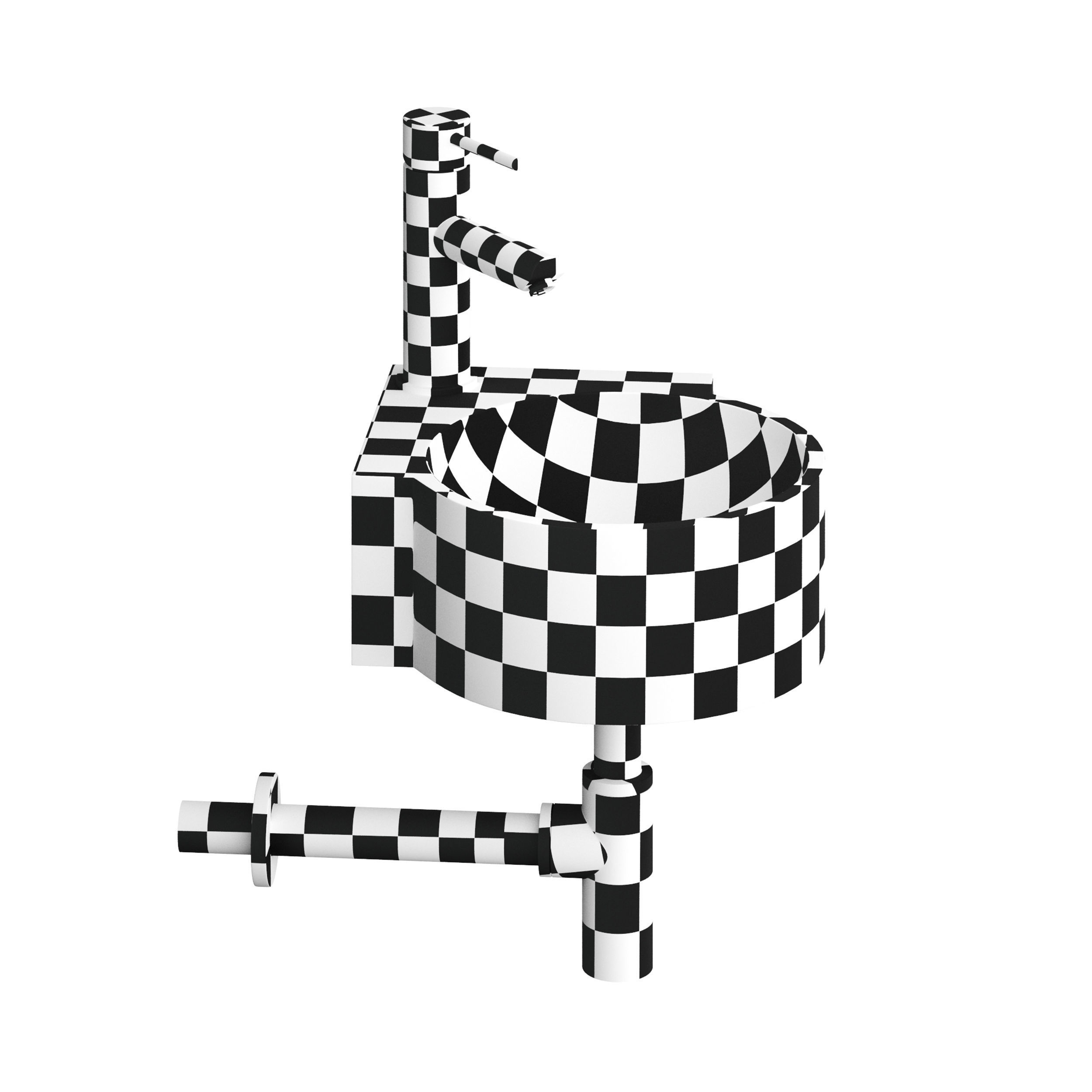 Regal White Micro Corner Basin 3D model_5