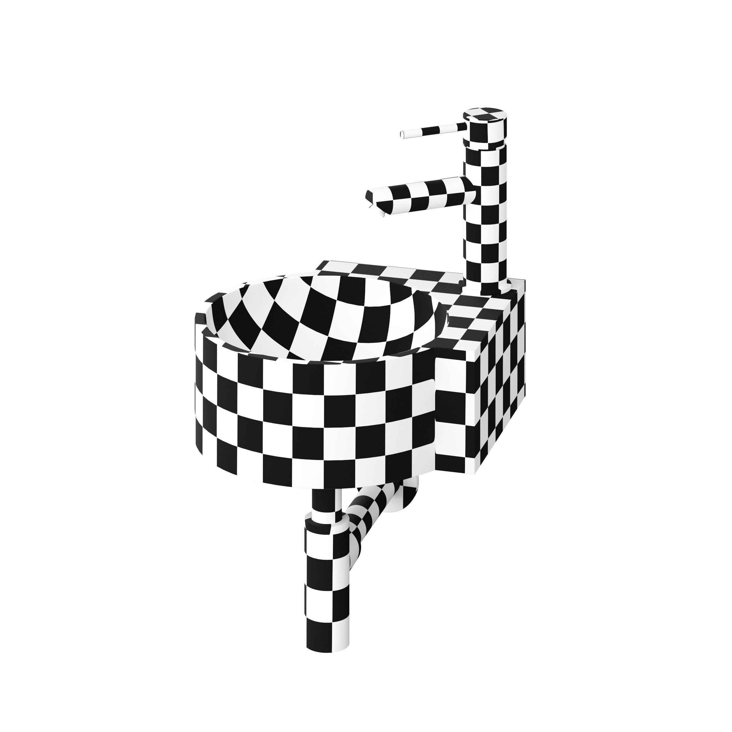 Regal White Micro Corner Basin 3D model_6