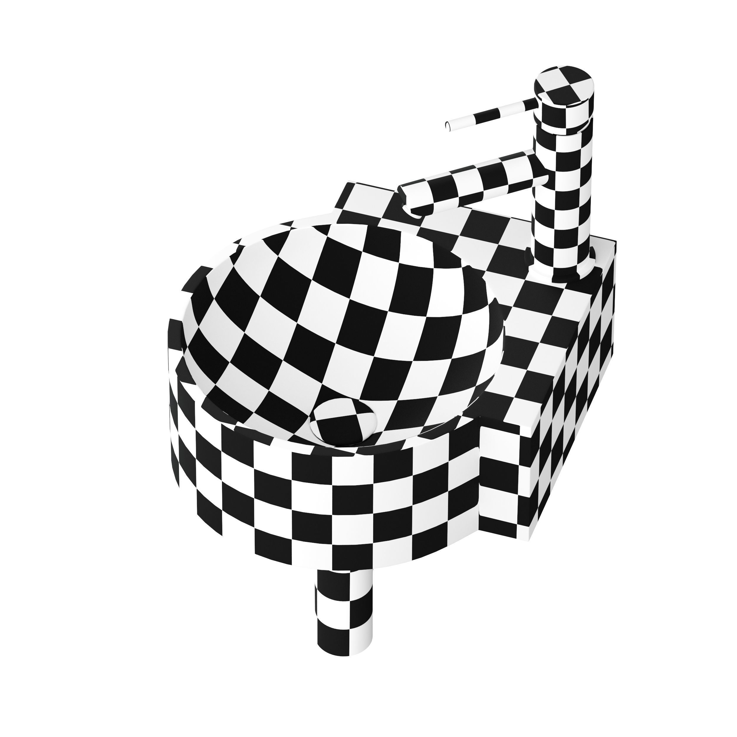 Regal White Micro Corner Basin 3D model_7