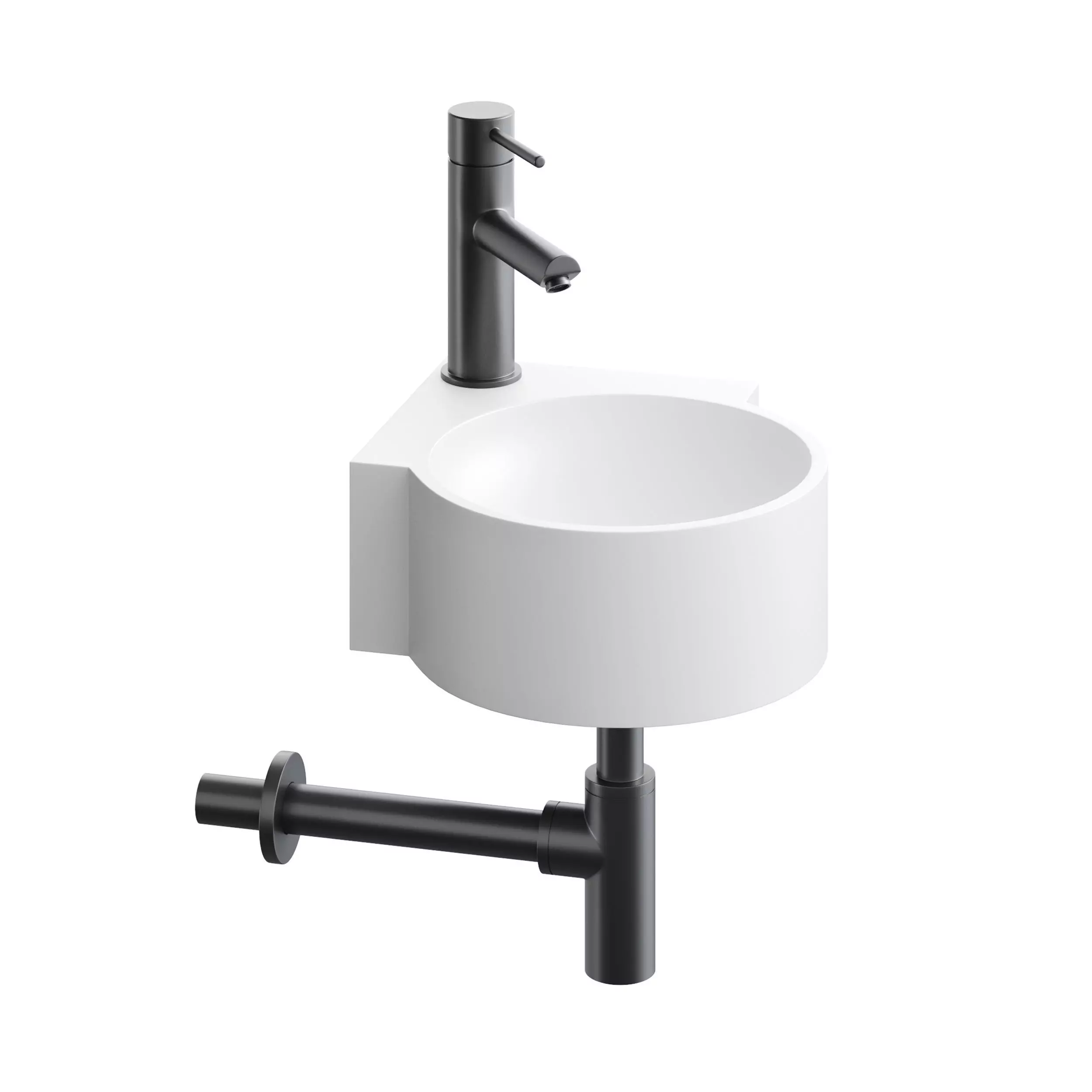 Regal White Micro Corner Basin 3D model_0