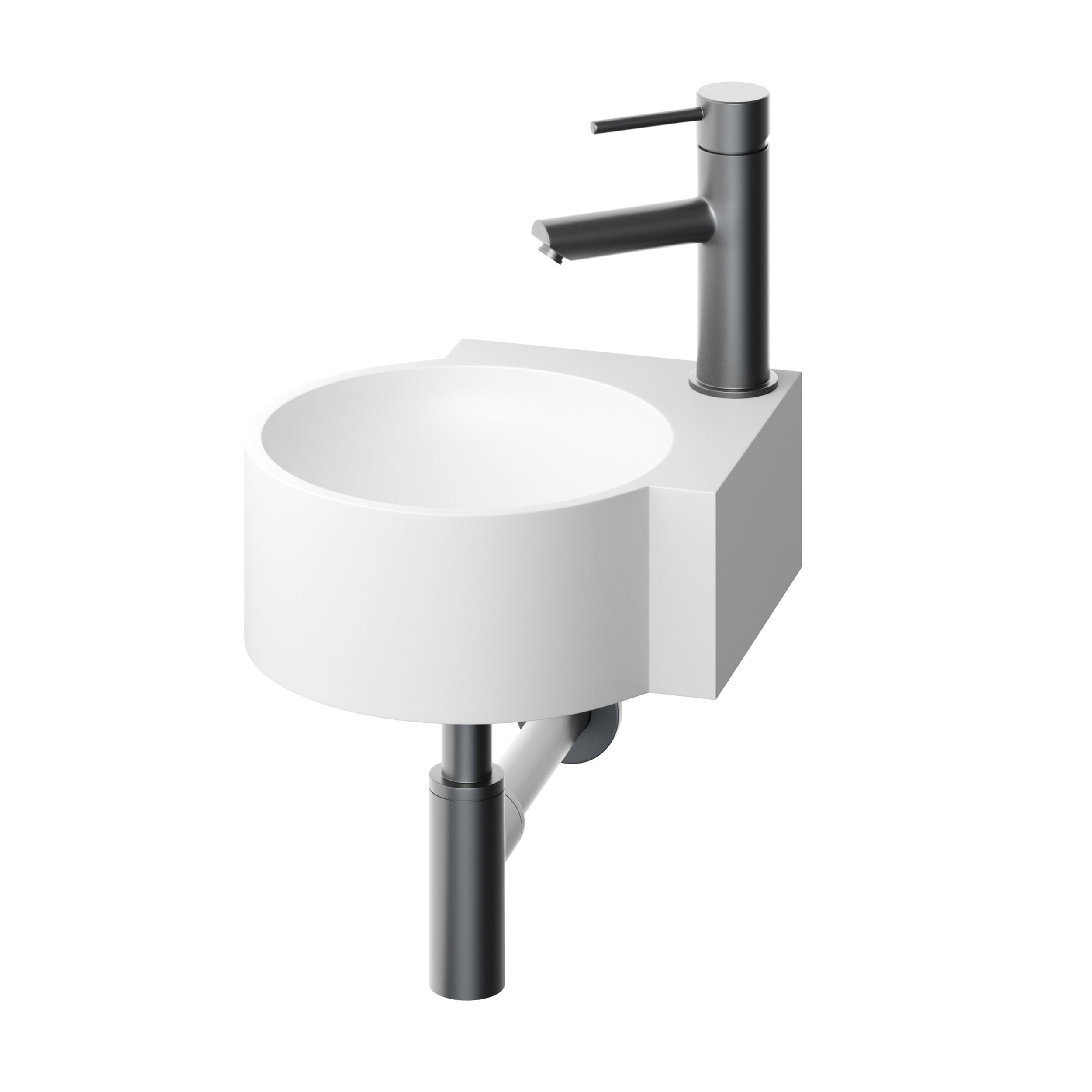 Regal White Micro Corner Basin 3D model_1