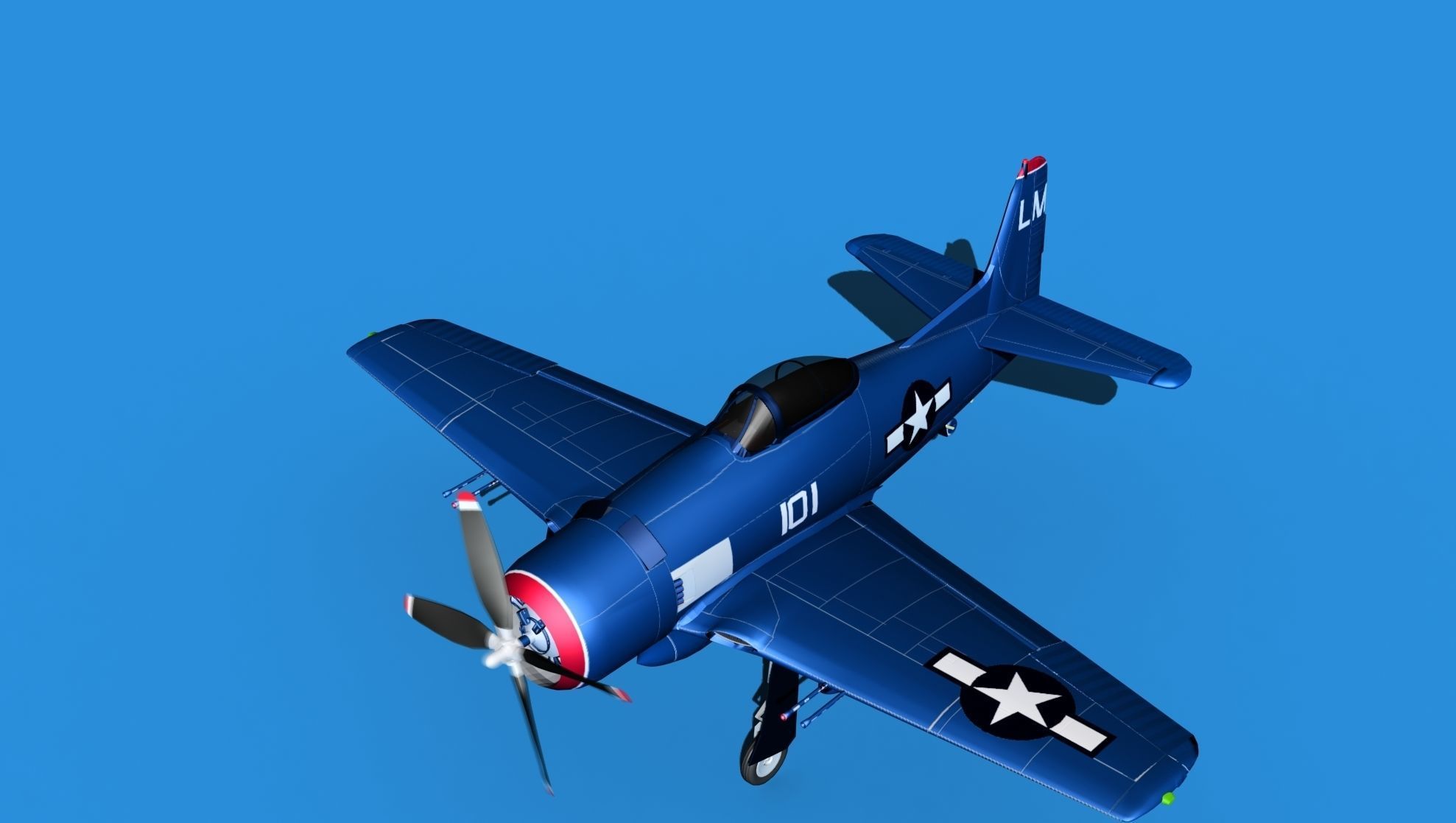 Grumman F8F-2 Bearcat V01 3D model_10