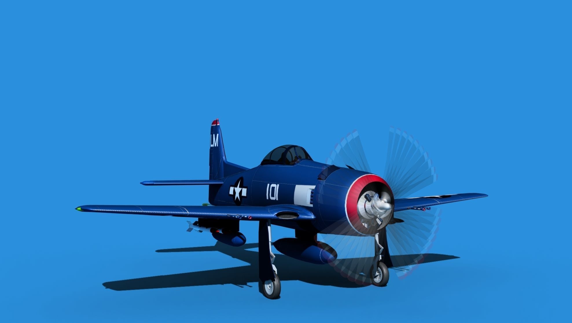 Grumman F8F-2 Bearcat V01 3D model_2