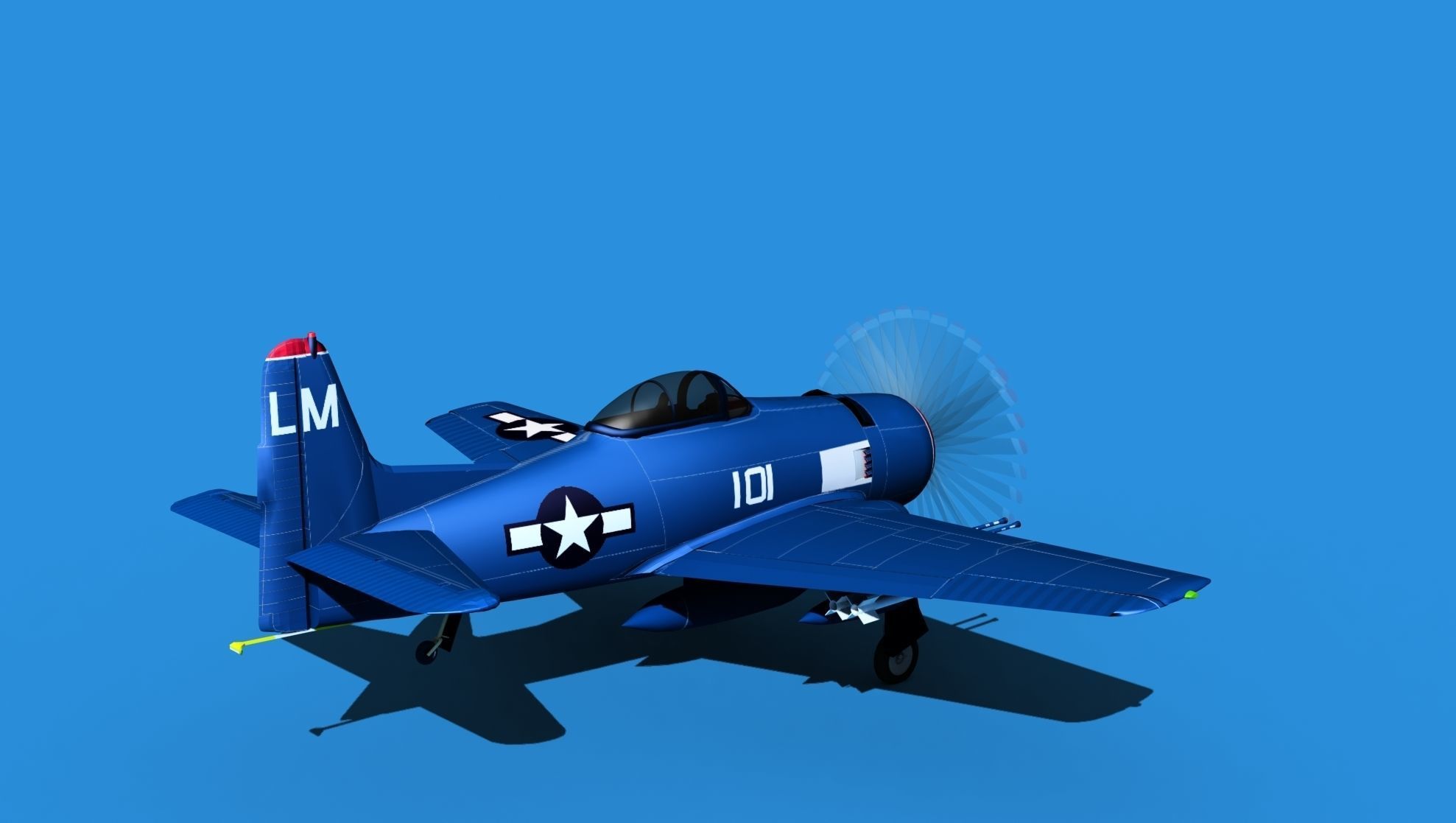Grumman F8F-2 Bearcat V01 3D model_5
