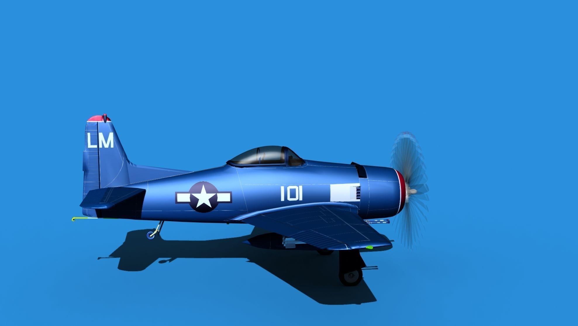 Grumman F8F-2 Bearcat V01 3D model_4