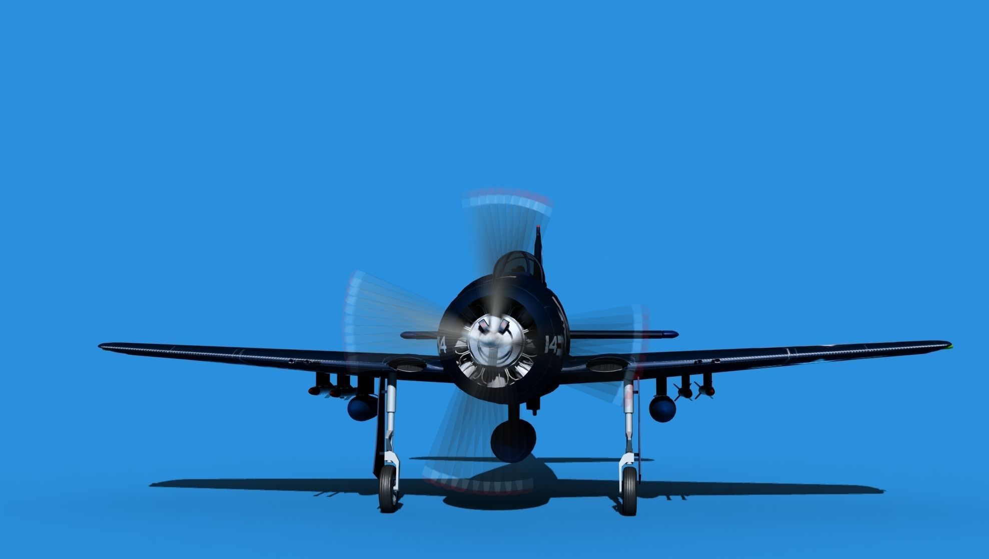 Grumman F8F-2 Bearcat V02 3D model_1