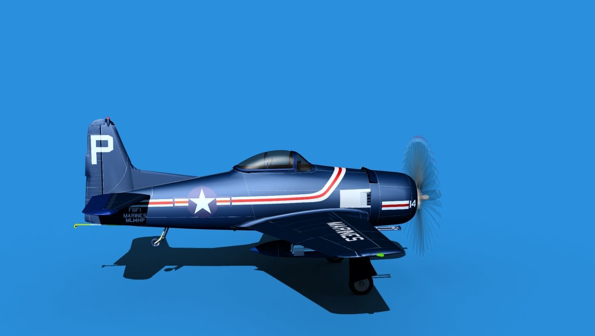 Grumman F8F-2 Bearcat V02 3D model_4