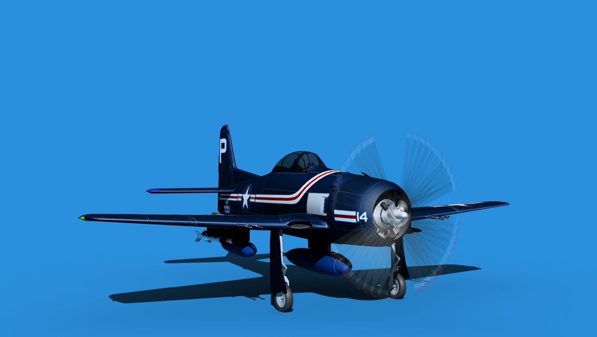 Grumman F8F-2 Bearcat V02 3D model_2