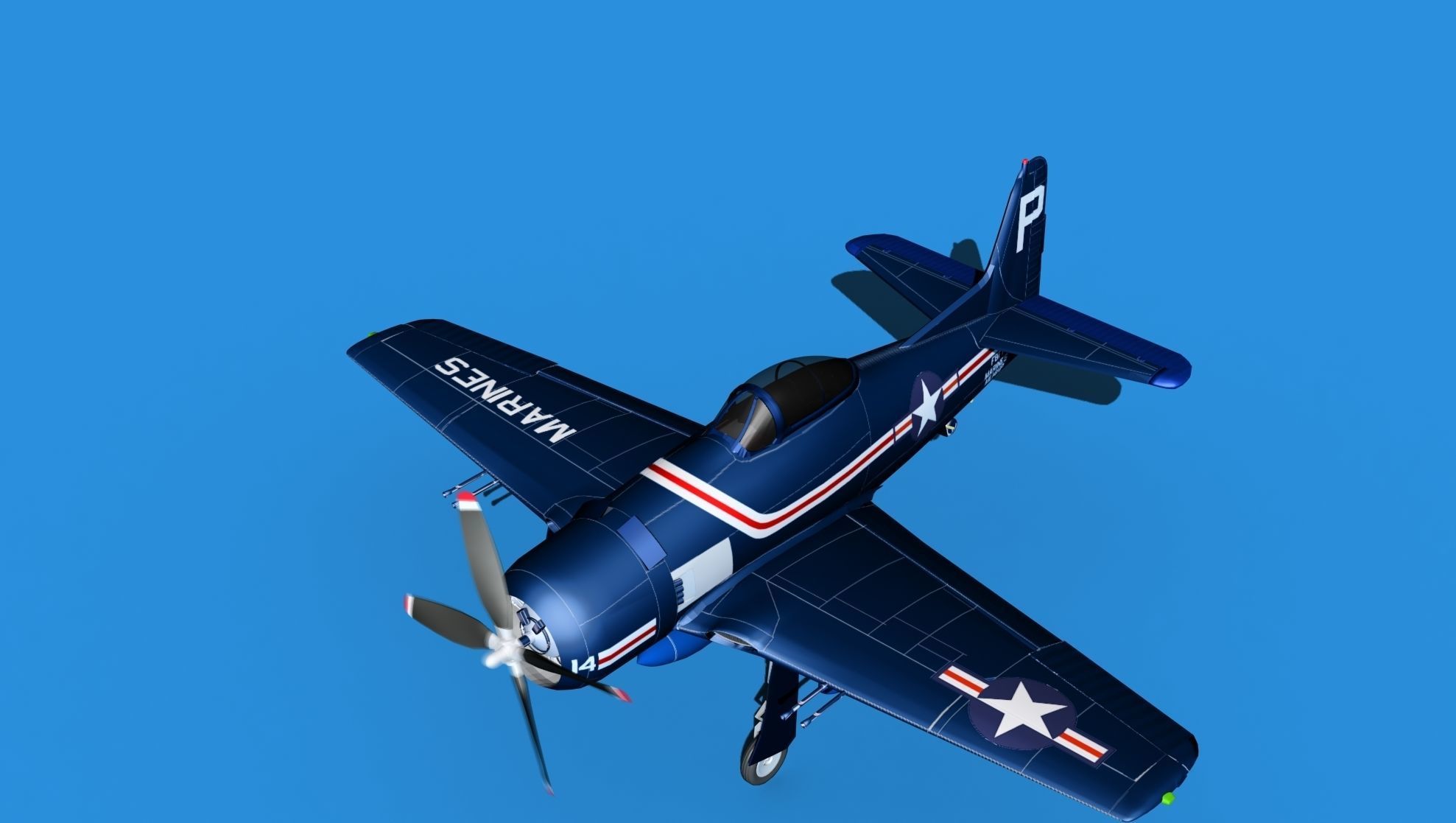 Grumman F8F-2 Bearcat V02 3D model_10