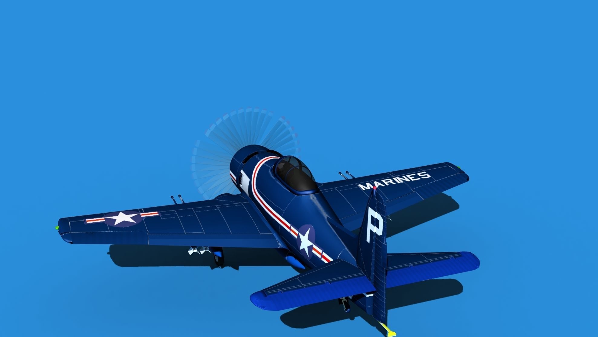 Grumman F8F-2 Bearcat V02 3D model_7