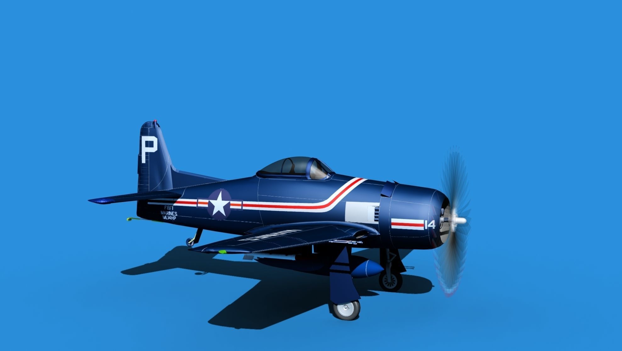 Grumman F8F-2 Bearcat V02 3D model_3