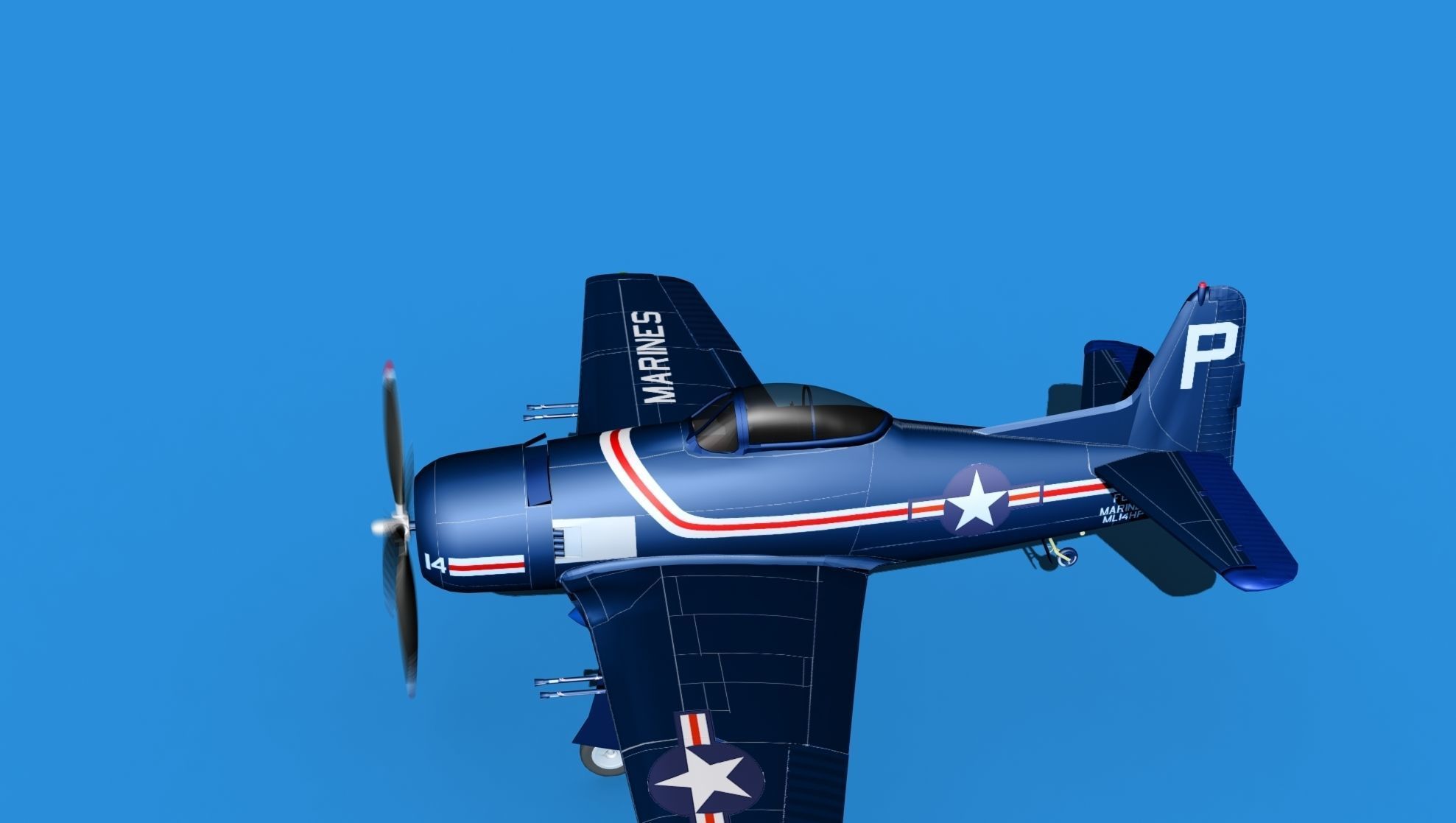 Grumman F8F-2 Bearcat V02 3D model_9