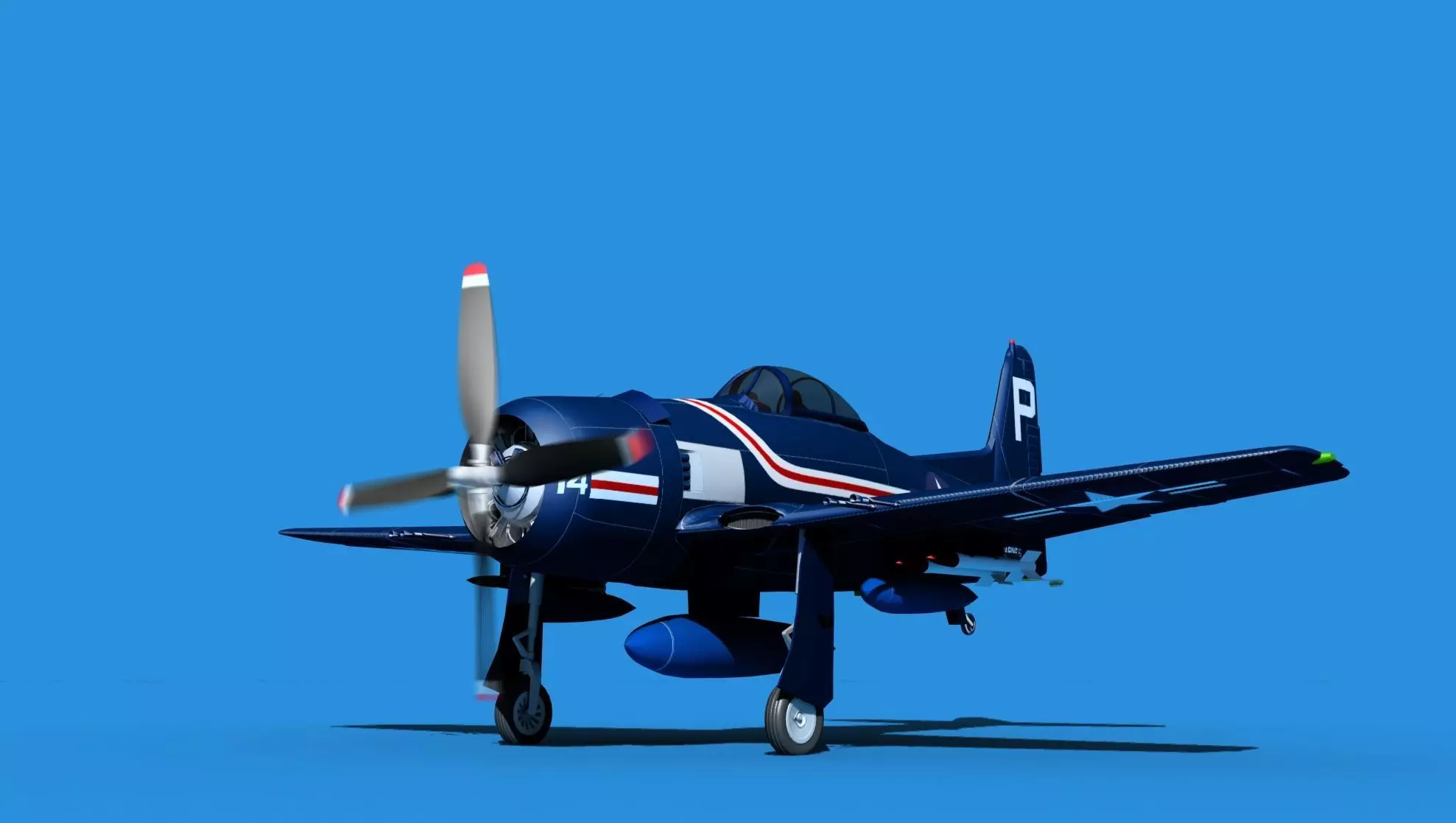 Grumman F8F-2 Bearcat V02 3D model_0