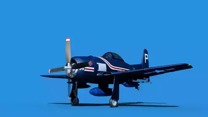 Grumman F8F-2 Bearcat V02 3D model