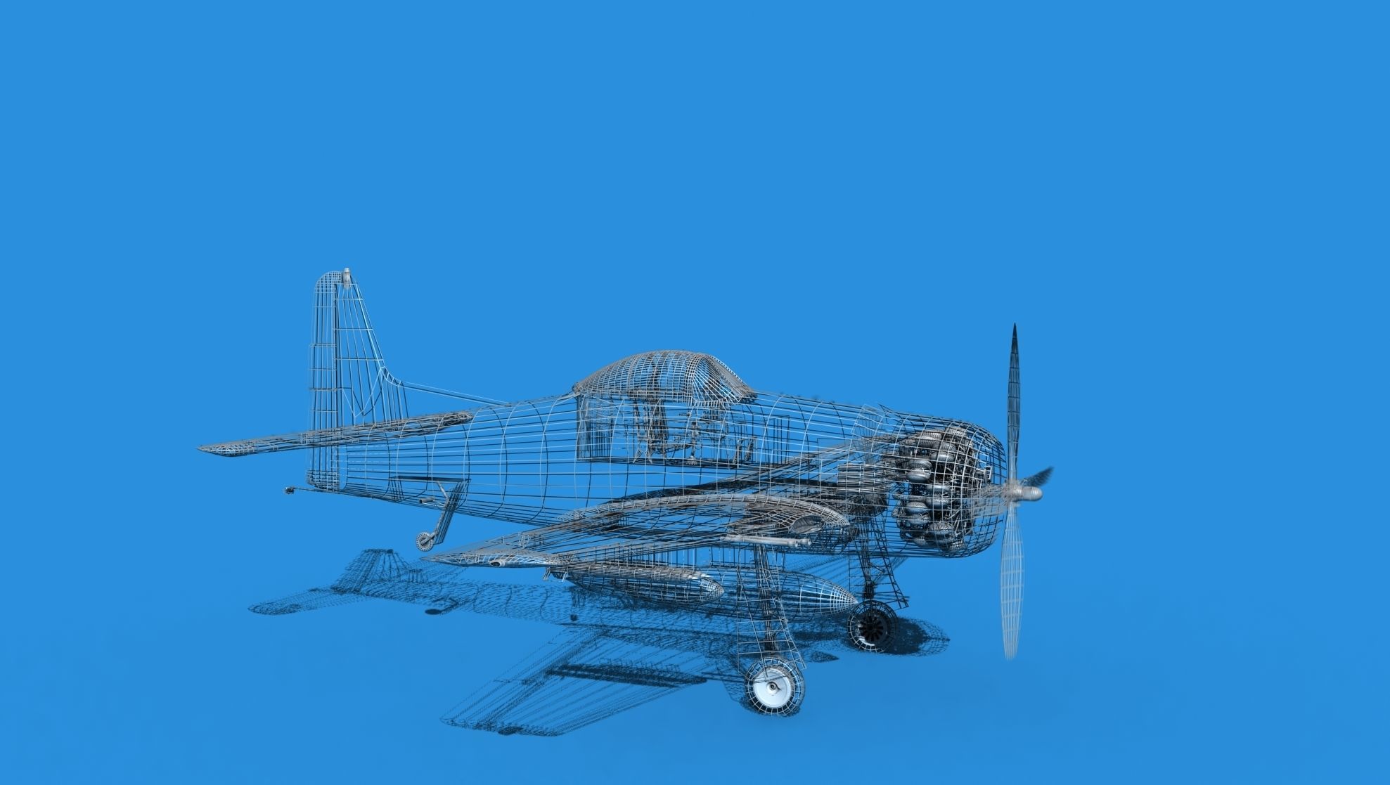 Grumman F8F-2 Bearcat V02 3D model_12