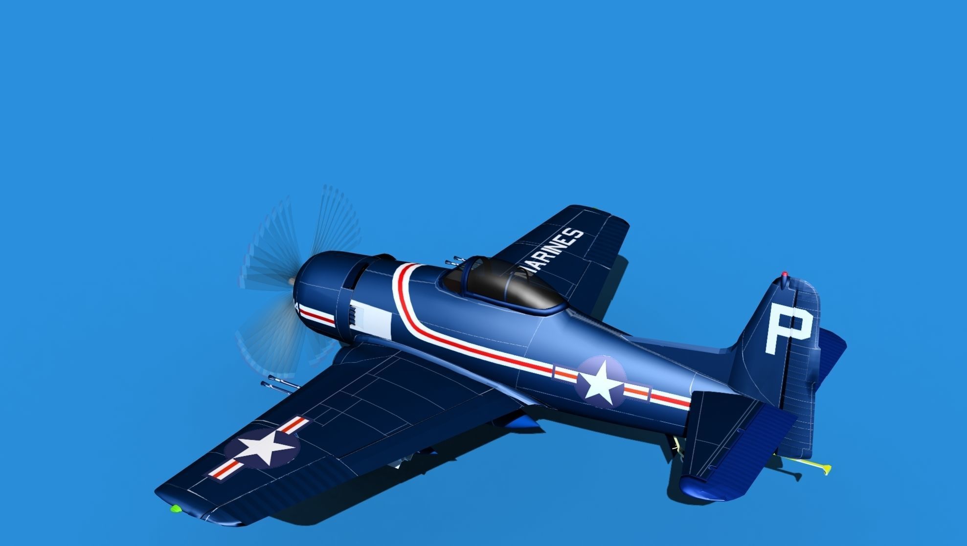 Grumman F8F-2 Bearcat V02 3D model_8