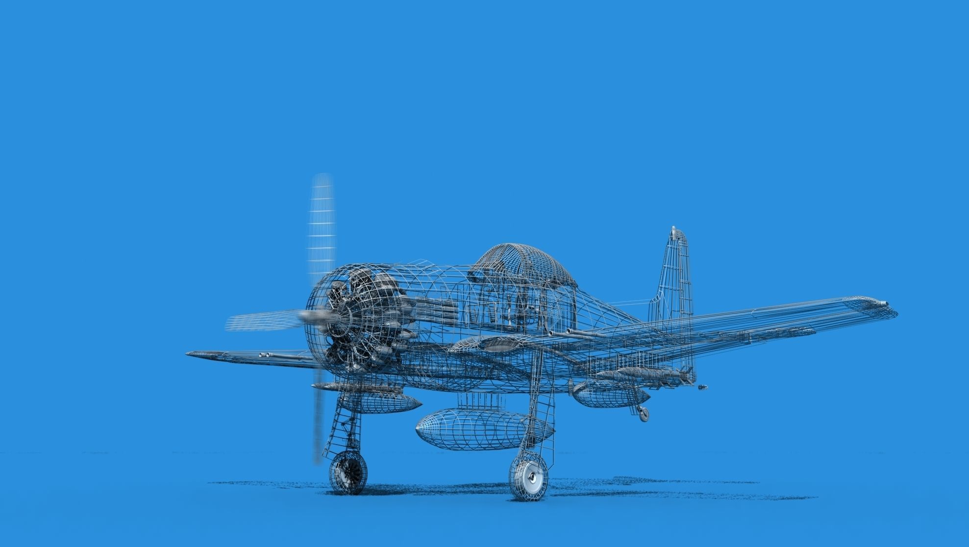 Grumman F8F-2 Bearcat V03 3D model_11