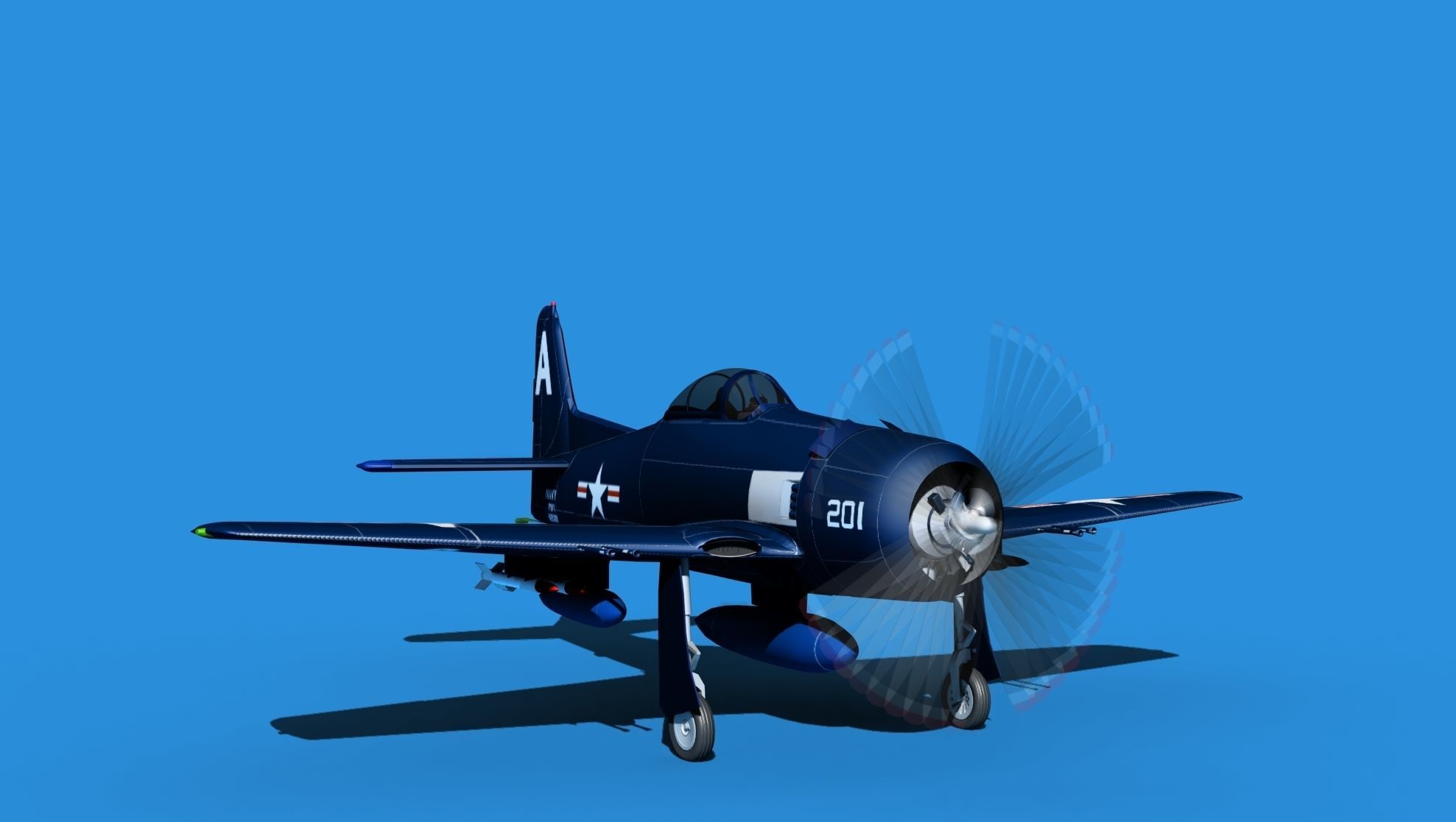 Grumman F8F-2 Bearcat V03 3D model_2