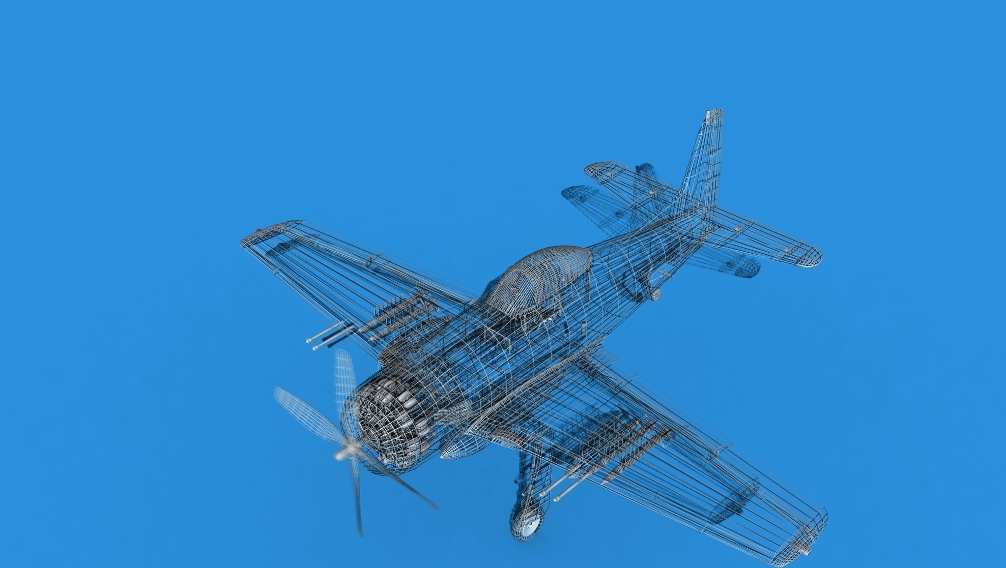 Grumman F8F-2 Bearcat V03 3D model_15