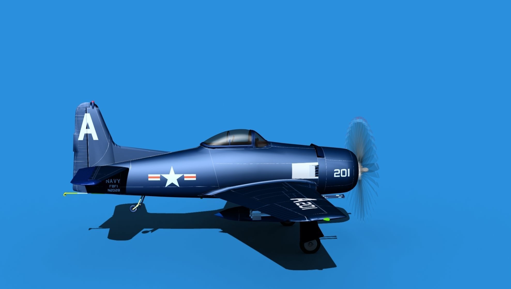 Grumman F8F-2 Bearcat V03 3D model_4