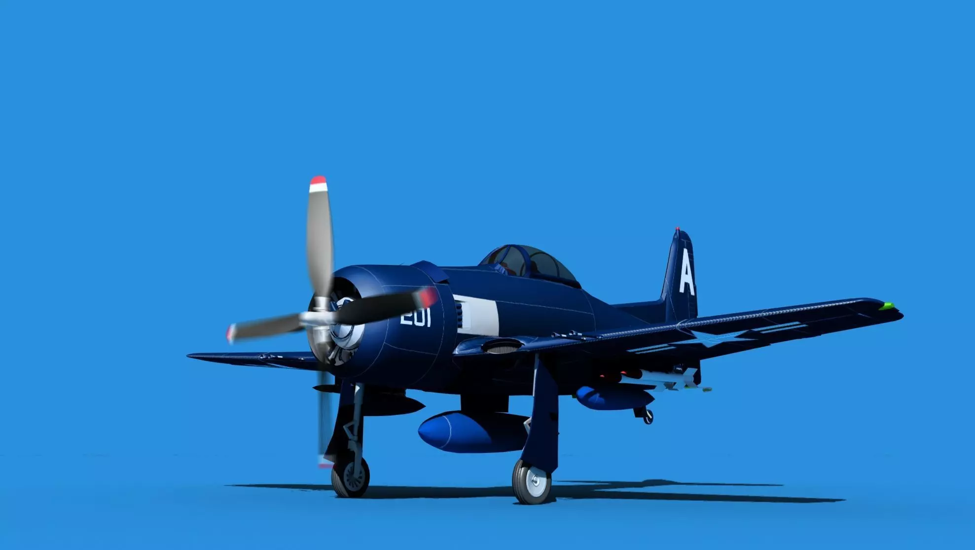 Grumman F8F-2 Bearcat V03 3D model_0