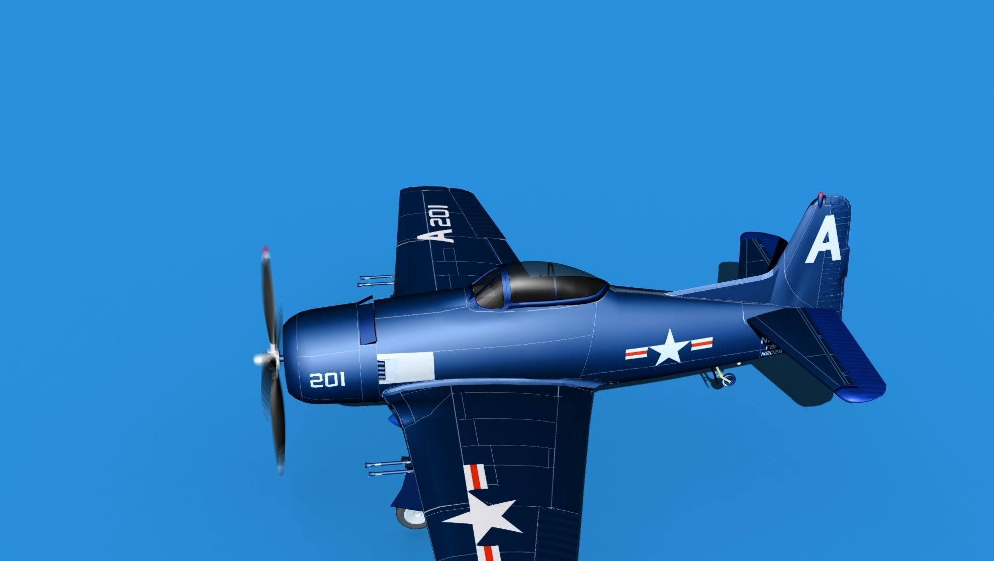 Grumman F8F-2 Bearcat V03 3D model_9