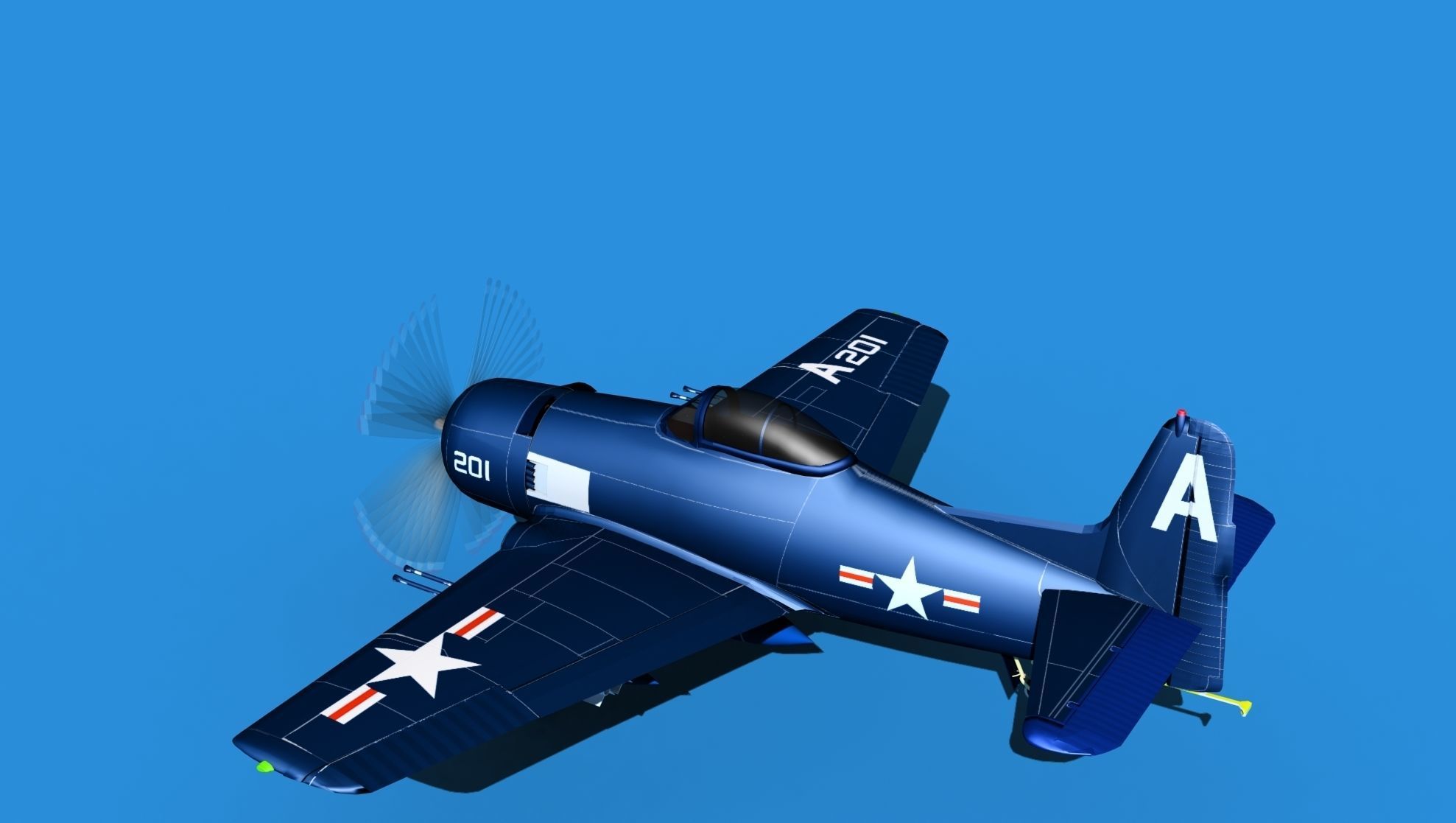 Grumman F8F-2 Bearcat V03 3D model_8