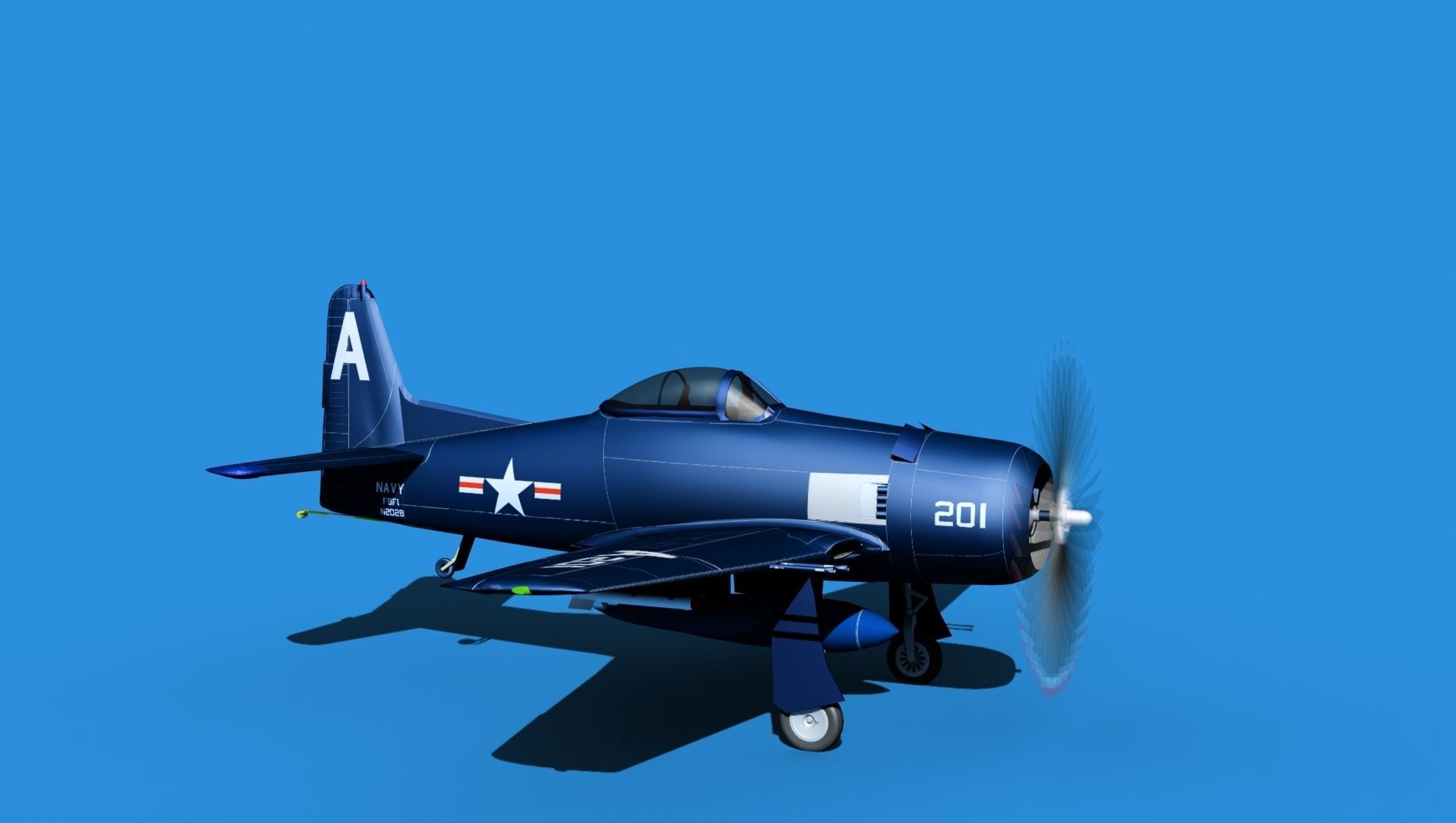 Grumman F8F-2 Bearcat V03 3D model_3